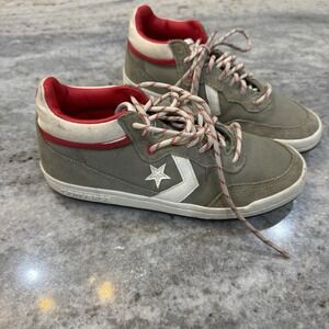 Converse Fast Break Pro Mid All Star Olive Green Army Red Sneakers Sz Womens 6.5